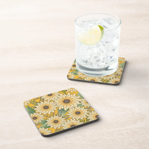 Posavasos Negrita Floral Amarillo Sunflower Garden