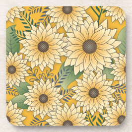 Posavasos Negrita Floral Amarillo Sunflower Garden