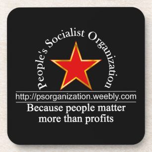 Posavasos Negro 2 del logotipo del URL de PSO