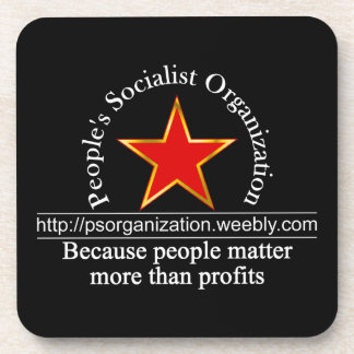 Posavasos Negro 2 del logotipo del URL de PSO