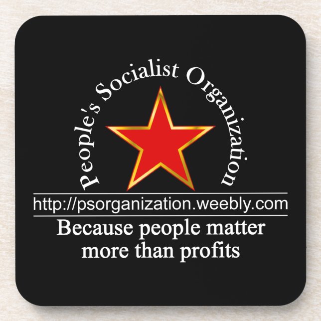 Posavasos Negro 2 del logotipo del URL de PSO (Frente)