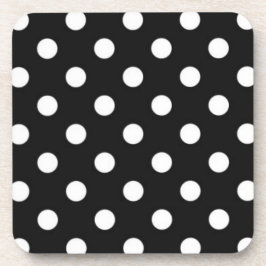 Posavasos Negro con puntos blancos