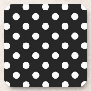 Posavasos Negro con puntos blancos