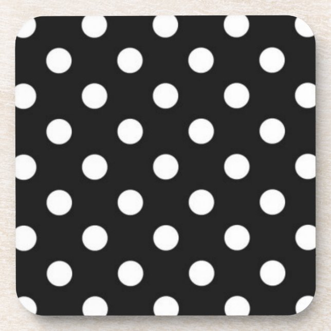 Posavasos Negro con puntos blancos (Frente)