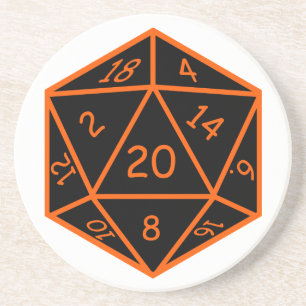 Posavasos Negro D20 y naranja