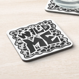 Posavasos Negro dálmata y blanco con yo salvaje