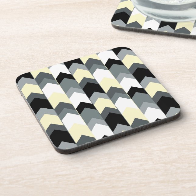 Posavasos Negro, gris, chevron amarillo (Lado Izquierdo)