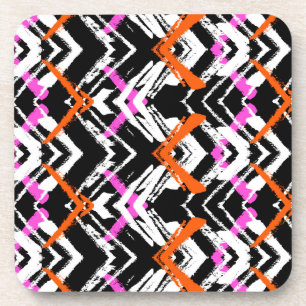 Posavasos Negro, naranja, y modelo dibujado mano de la