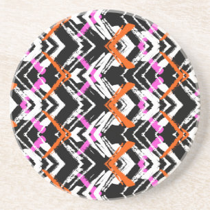 Posavasos Negro, naranja, y modelo dibujado mano de la