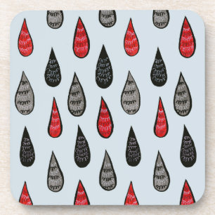 Posavasos Negro rojo extraño del modelo de la lluvia y de la