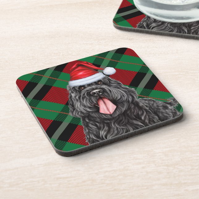 Posavasos Negro Rusia Terrible Perro festín Verde Placa (Lado Izquierdo)