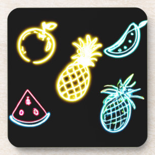 Posavasos Neón de piña y frutas tropicales