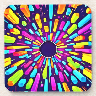Posavasos Neon Dreamscape: Un viaje psicodélico