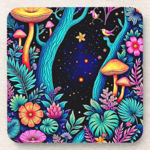 Posavasos Neon Fantasy Forest Night Glow Design