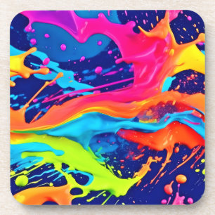 Posavasos Neon Glow Liquid Swirls Design