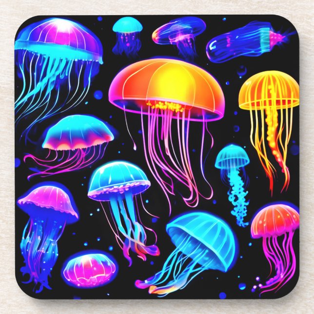 Posavasos Neon Jellyfish (Frente)