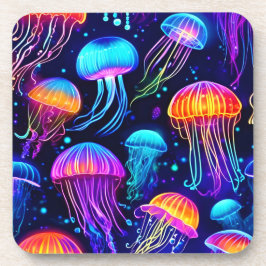 Posavasos Neon Jellyfish Dreams