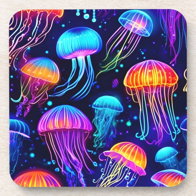 Posavasos Neon Jellyfish Dreams (Frente)