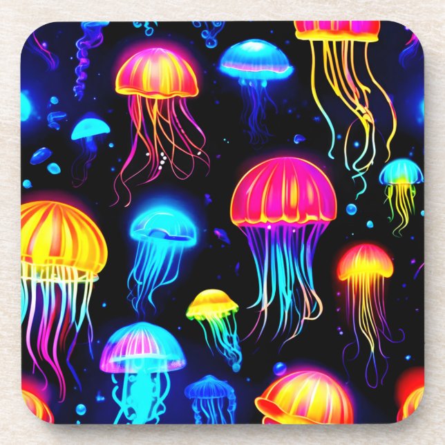 Posavasos Neon Jellyfish Dreamscape (Frente)