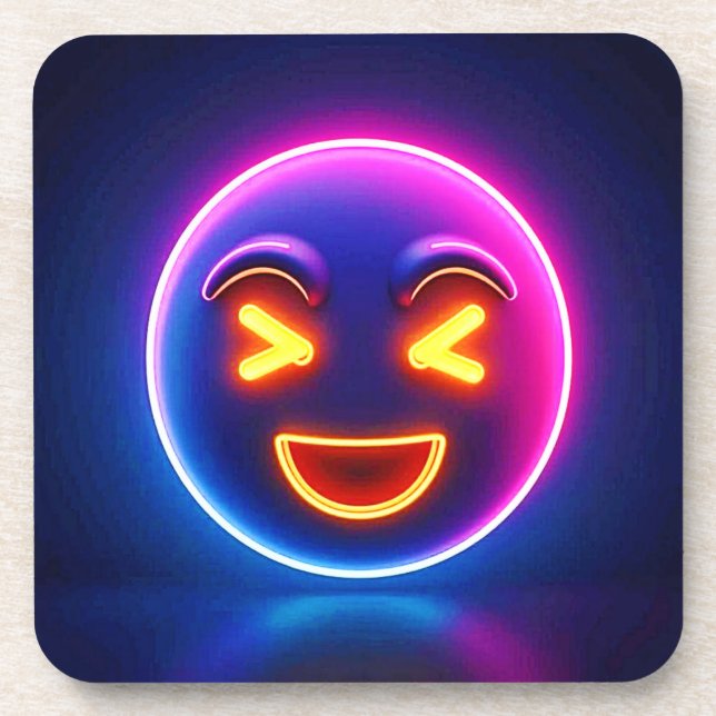 Posavasos Neon Laughing Emoji Joy (Frente)