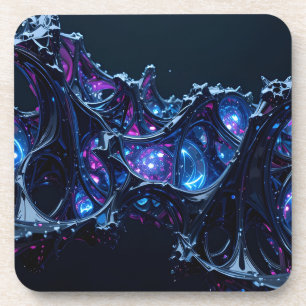 Posavasos Neon Nexus: Estructura Tecnoorgánica entretejida