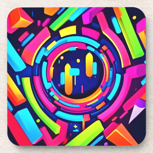Posavasos Neon Pulse: Una sinfonía digital (Frente)