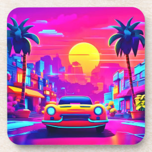Posavasos Neon Sunset City Drive