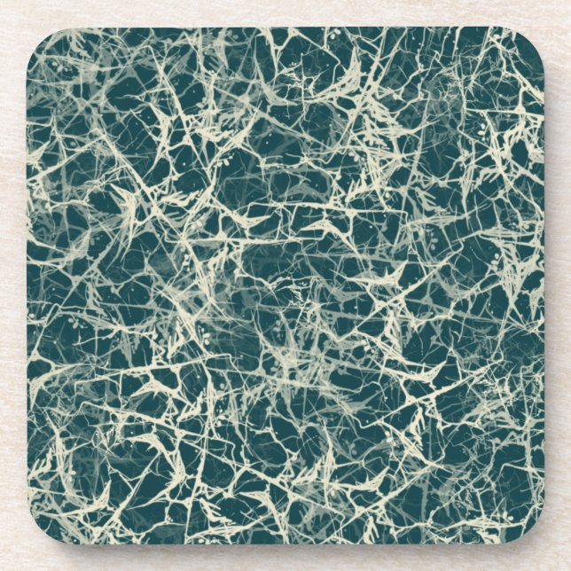 Posavasos Networking Neurons on Teal - seamless pattern. (Frente)