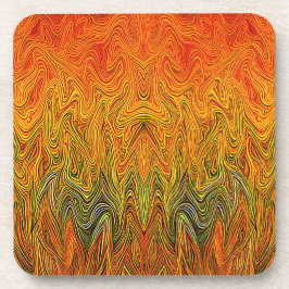 Posavasos "Neural Firestorm" Resumen Naranja amarillo