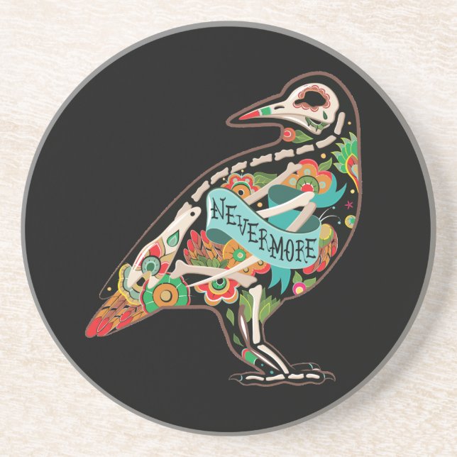 Posavasos Nevermore Sugar Skull Raven (Frente)