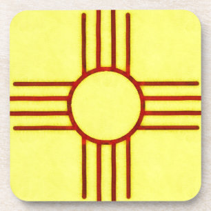 Posavasos New México amarillo y rojo Zia