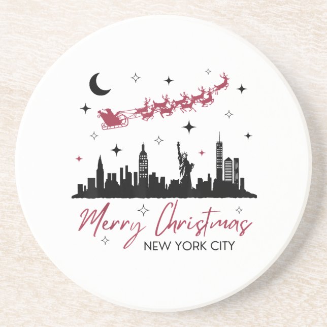 Posavasos New York City Christmas Trip, Merry Christmas New  (Frente)