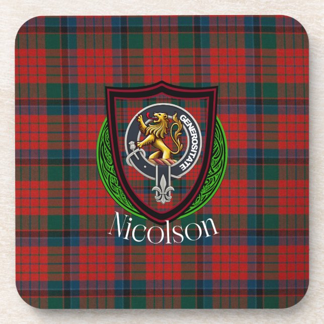 Posavasos Nicolson Scottish Clan Tartan & Crest (Frente)