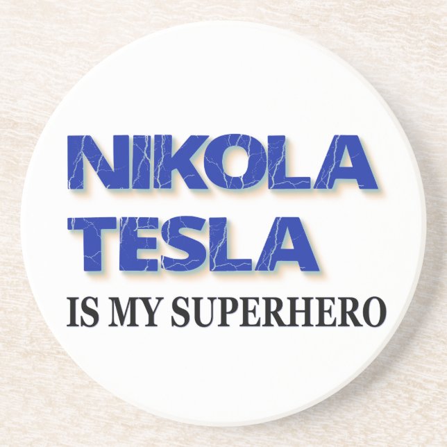 Posavasos Nikola Tesla es mi superhéroe (Frente)
