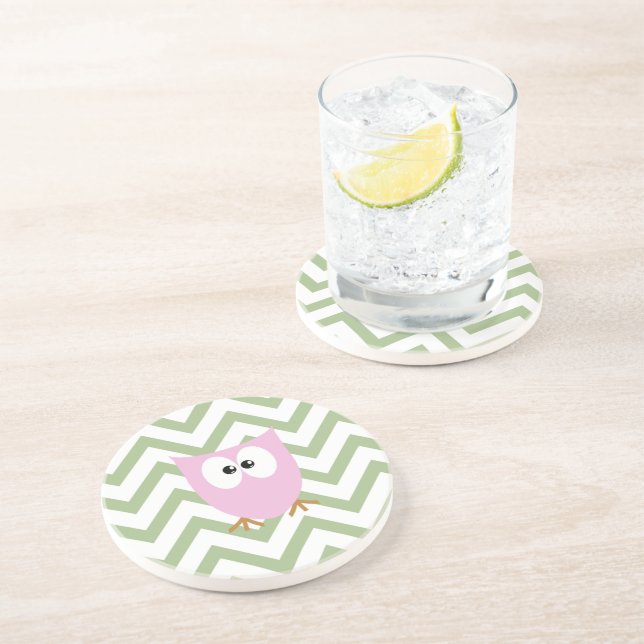 Posavasos Niña Bebé Lechuza Rosada (Lado)