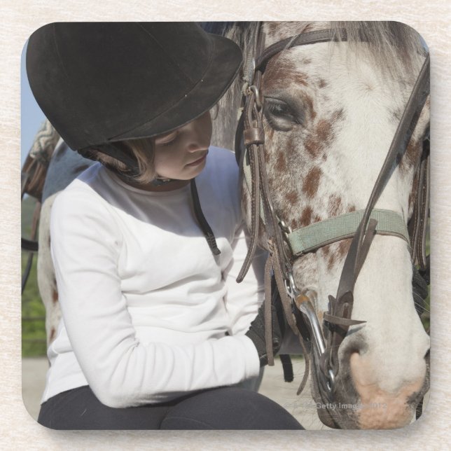 Posavasos Niña con su caballo (Frente)