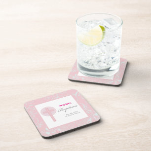 Posavasos Niña de Encaje Rosa Bautizo