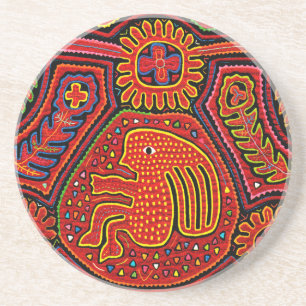 Posavasos Niña India Kuna en una Bicicleta