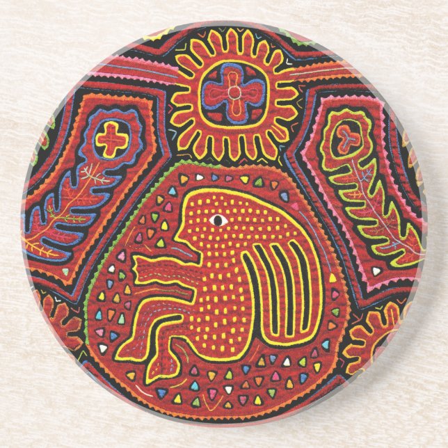 Posavasos Niña India Kuna en una Bicicleta (Frente)