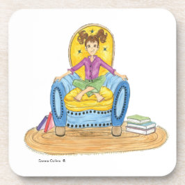 Posavasos Niña pequeña en una silla de galleta de bebida