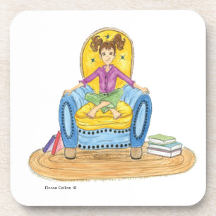 Posavasos Niña pequeña en una silla de galleta de bebida