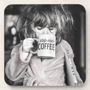 Posavasos Niña que bebe café