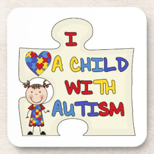Posavasos Niño con el chica trigueno 2 del autismo