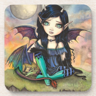 Posavasos Niño Dragón Cuge Hada de Ojos Grandes y Dragón