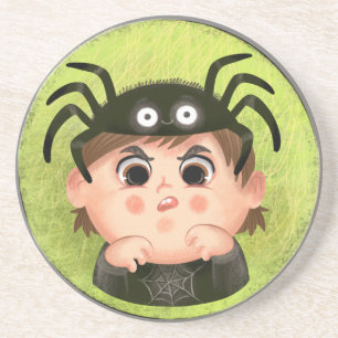 Posavasos Niño lindo con traje de araña Candy Tin