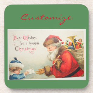 Posavasos Niño que envía una carta a Santa Thunder_Cove Vint