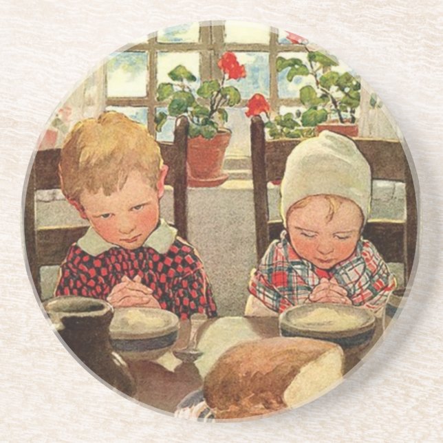 Posavasos Niños agradecidos por Jessie Willcox Smith (Frente)
