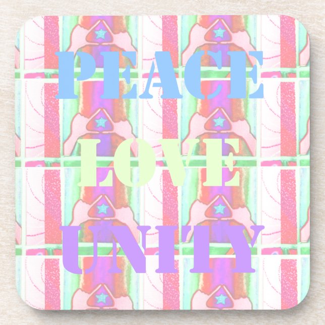 Posavasos Niños bebés Paz Amor Unidad Hakuna Matata diseño.p (Frente)