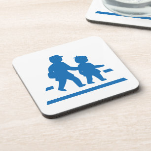 Posavasos Niños de escuela cruzando >> Rótulo de tráfico jap