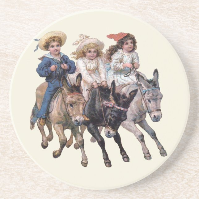 Posavasos Niños y caballos (Frente)